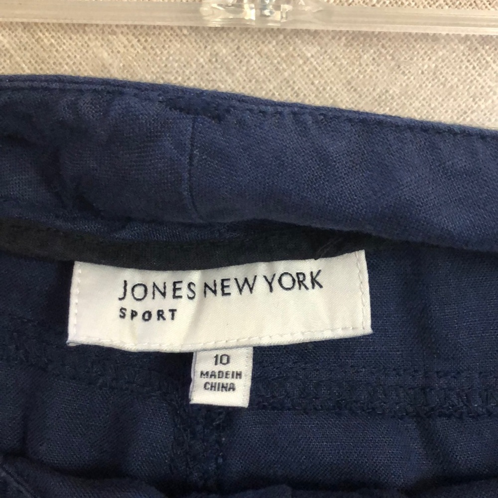 Women’s Classic Navy Blue Linen Pants - Picture 6 of 8